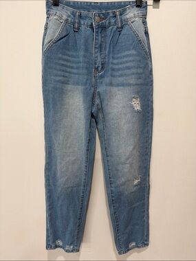 Light Blue High-Rise Distressed Women’s Jeans